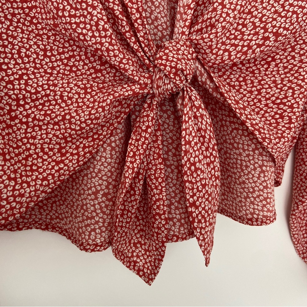 Red Patterned Women's Top - Picture 10 of 14